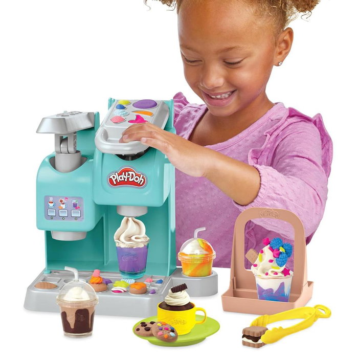 Hasbro Play-Doh Super Cafetera F5836 Juguete +3 años, 8 botes y 20 accesorios, multilingüe