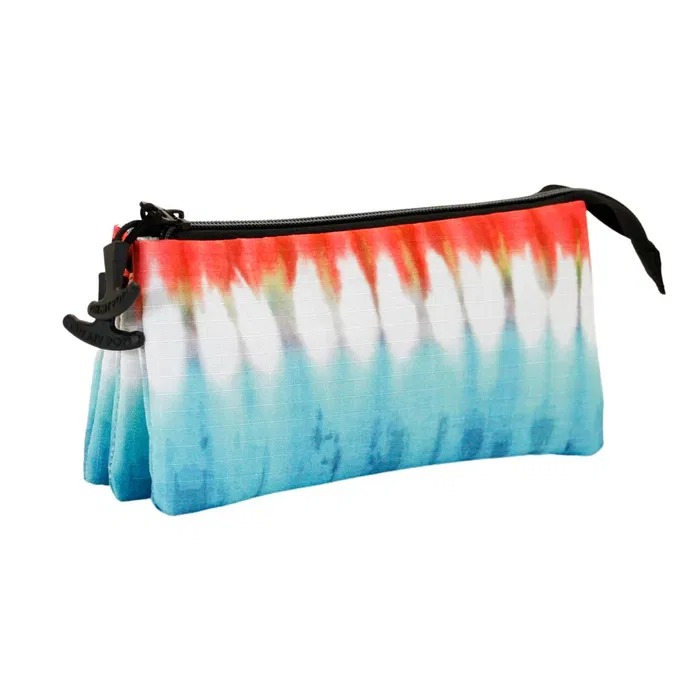 Oh My Pop Estuche Portatodo Triple ECO Good Vibes Mint Azul Repelente a Líquidos Material Reciclado 11x23x7cm