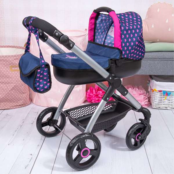 Reig Coche Muñecas Stule Pram Azul Marino 86x79x42 cm