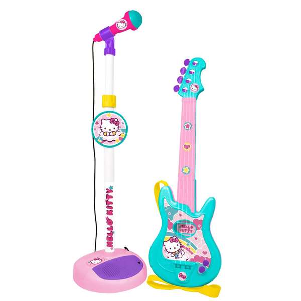 Reig Guitarra y Microfono con Pie Extensible Hello Kitty Altura Regulable 60x30x17 cm Reig Guitarra y Microfono con Pie Extensible Hello Kitty Altura Regulable 60x30x17 cm