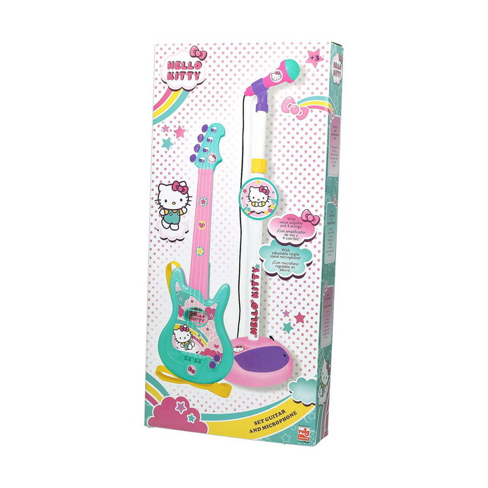 Reig Guitarra y micrófono con pie extensible Hello Kitty (altura regulable)