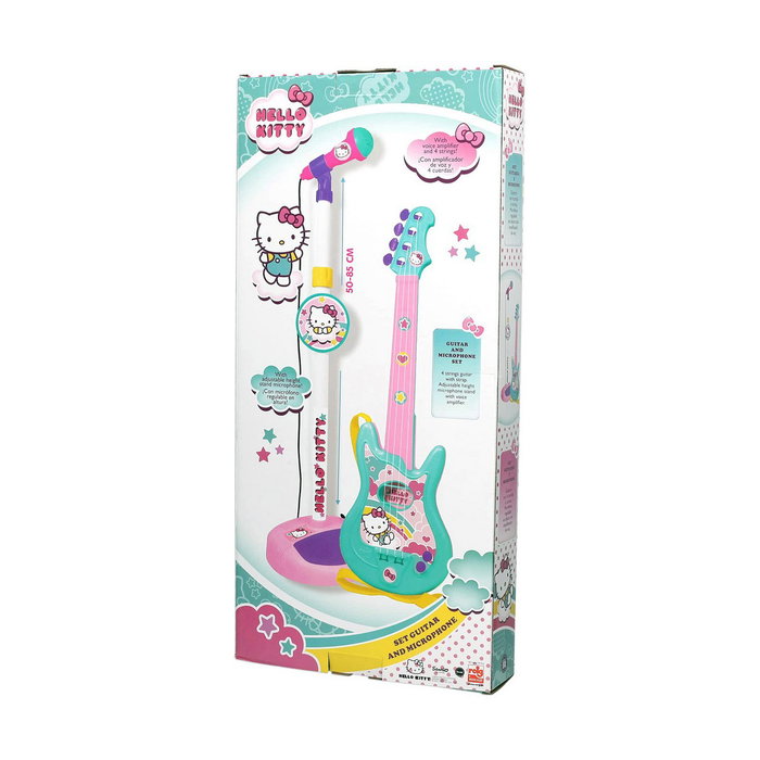 Reig Guitarra y micrófono con pie extensible Hello Kitty (altura regulable)