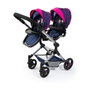 Reig Coche de muñeca Gemelar Azul Con Cubre Canasto