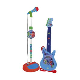 Reig Guitarra y Micrófono de Pie PJ Masks con Amplificador (Altura Regulable)
