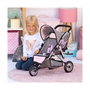 Carrito para Muñecas Reig Jogger Gemelar Gris Rosa Ruedas x 3