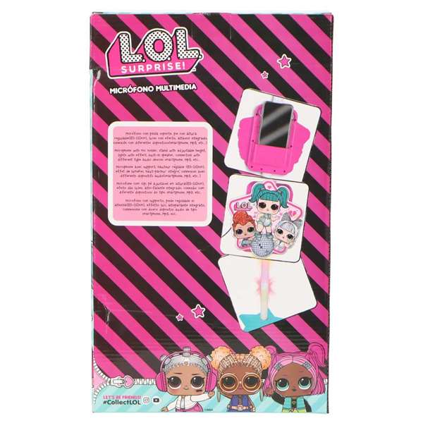 Reig Micrófono de Pie con Amplificador y Conexión MP3 LOL Surprise