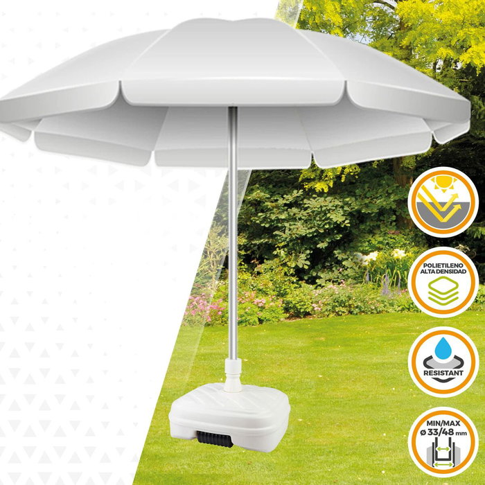 Aktive Garden Base para sombrilla cuadrada blanca Ø33-48 mm