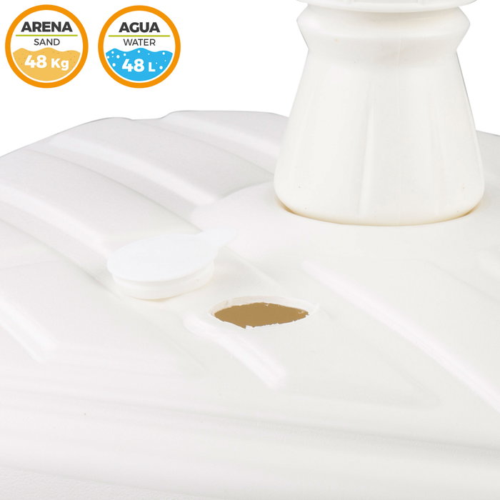 Aktive Garden Base para sombrilla cuadrada blanca Ø33-48 mm