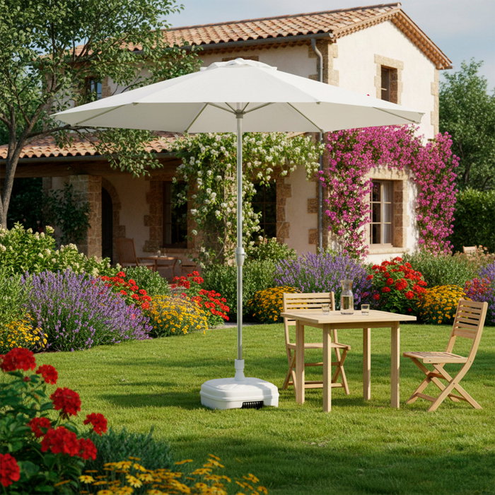 Aktive Garden Base para sombrilla cuadrada blanca Ø33-48 mm