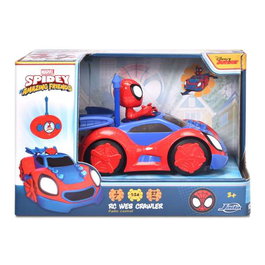 Smoby Coche Radio Control Spidey Web Crawler, Funciona Adelante y Marcha Atrás en Curva, Escala 1:24, 17 cm
