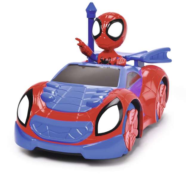 Smoby Coche Radio Control Spidey Web Crawler, Funciona Adelante y Marcha Atrás en Curva, Escala 1:24, 17 cm