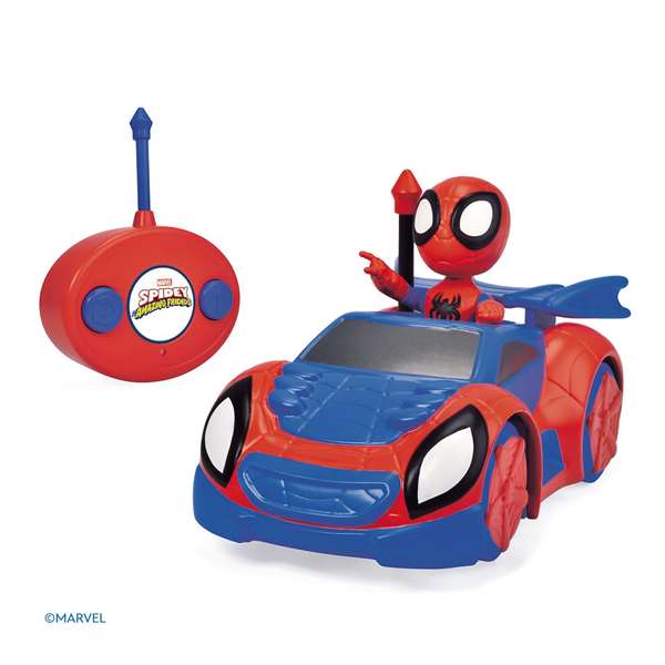 Smoby Coche Radio Control Spidey Web Crawler, Funciona Adelante y Marcha Atrás en Curva, Escala 1:24, 17 cm