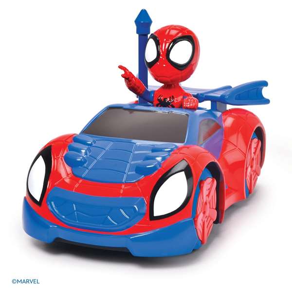 Smoby Coche Radio Control Spidey Web Crawler, Funciona Adelante y Marcha Atrás en Curva, Escala 1:24, 17 cm