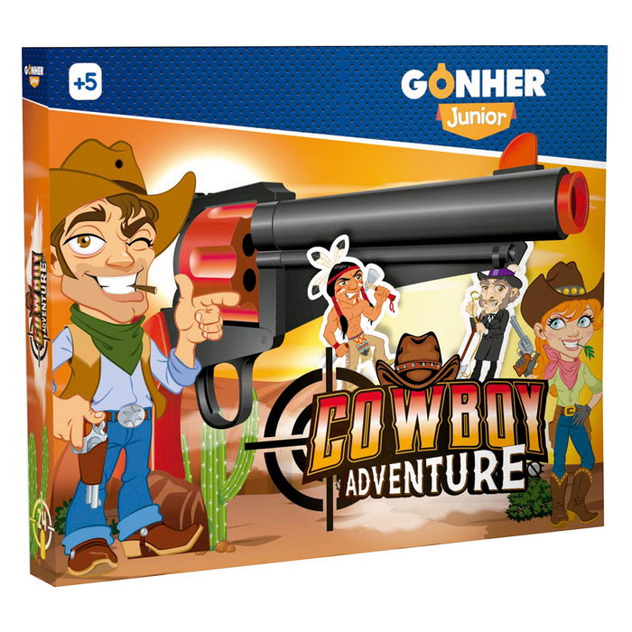 Gonher Pistola Cowboy Disparos 8610/0 de Plástico con Balas Blandas y Personajes +5 Años Gonher Pistola Cowboy Disparos 8610/0 de Plástico con Balas Blandas y Personajes +5 Años