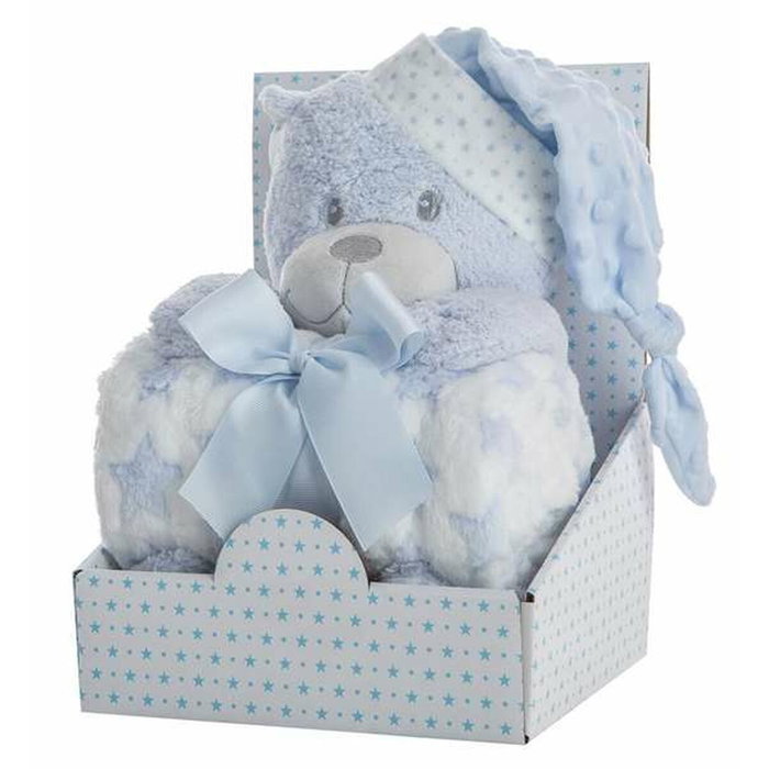 Creaciones Llopis Peluche Oso Azul 28 cm con Manta Coralina 100x75 cm Creaciones Llopis Peluche Oso Azul 28 cm con Manta Coralina 100x75 cm