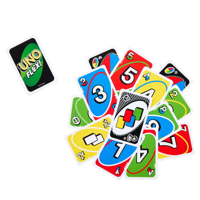 Mattel Games UNO Flex HMY99 Juego de Cartas con Cartas Especiales y Flexibilidad para +7 Años