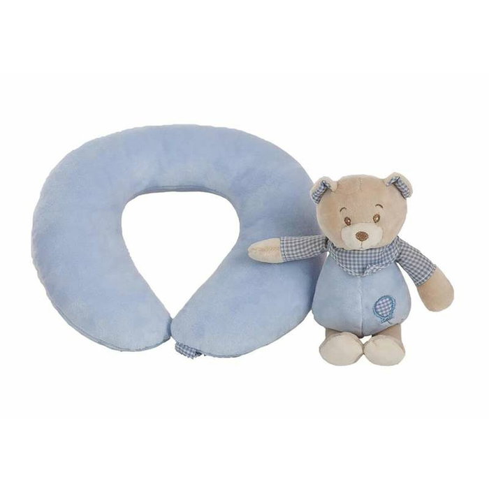 Creaciones Llopis Cojín Oso Lulu Azul con Peluche Integrado