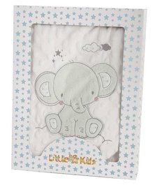 Manta para Bebé Elefante Verde Bordado Doble cara 100 x 75 cm