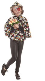 Creaciones Llopis Disfraz Infantil Capa Catrina y Maquillaje T-S 3-6 Años