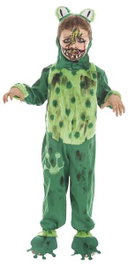 Creaciones Llopis Disfraz infantil Rana Zombie y maquillaje halloween talla 7-9 años