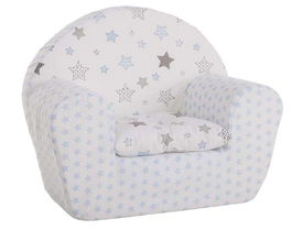 Creaciones Llopis Sillón Azul y Estrellas Gris con Cojín para Niños +3 Años Poliéster