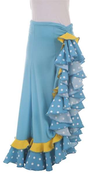 Creaciones Llopis Disfraz Adulto Falda Sevillana Turquesa Baile Talla M