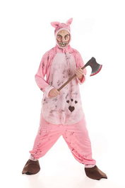 Creaciones Llopis Disfraz Cerdito Zombie adulto con maquillaje Talla M/L Halloween