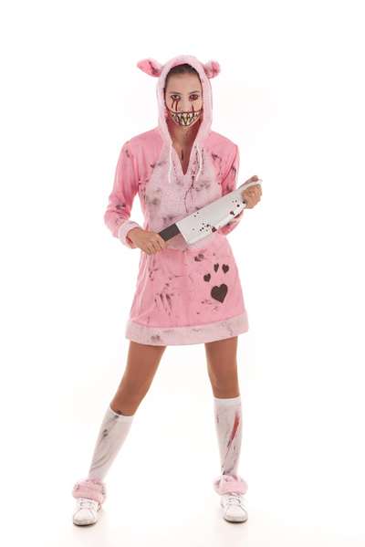 Creaciones Llopis Disfraz Cerdita Zombie Adulto Halloween Talla M/L con Maquillaje Creaciones Llopis Disfraz Cerdita Zombie Adulto Halloween Talla M/L con Maquillaje