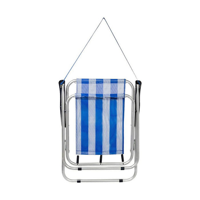 Color Baby Silla de Playa Aluminio Plegable Marinera Rayas Azul Marino y Blanco