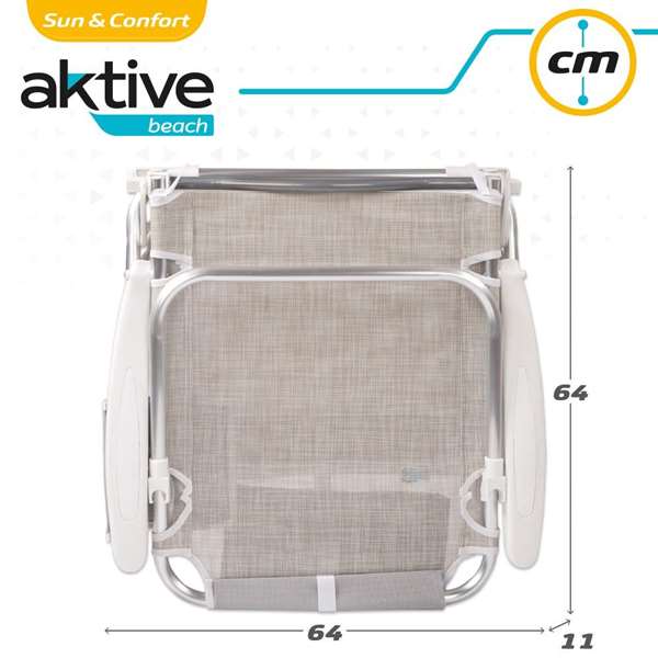 Color Baby Silla de Playa Plegable Ibiza con Cojín y Bolso, Beige