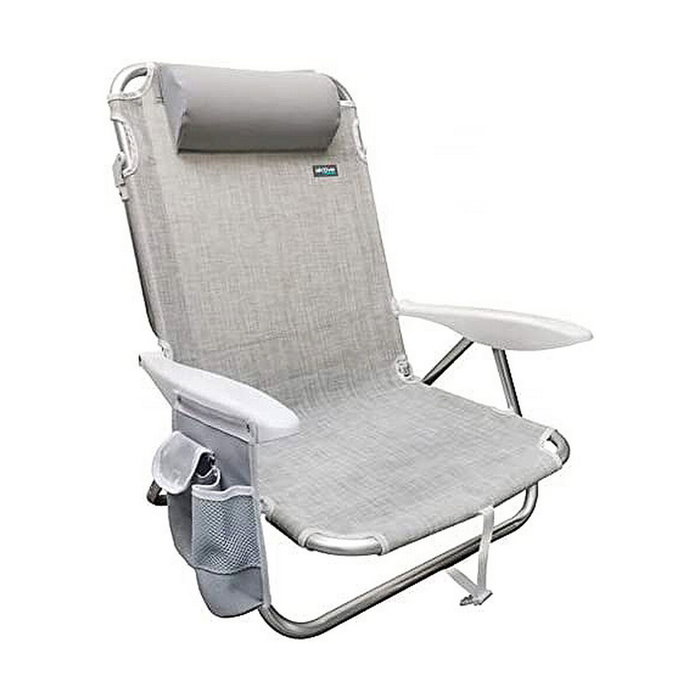 Color Baby Silla de Playa Plegable Ibiza con Cojín y Bolso, Beige