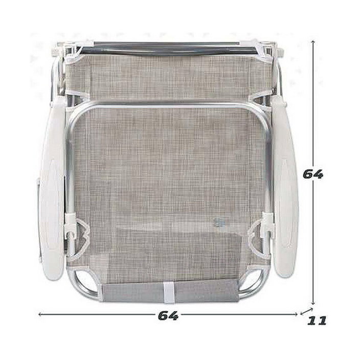 Color Baby Silla de Playa Plegable Ibiza con Cojín y Bolso, Beige