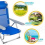 Color Baby Silla de Playa Plegable Alta de Aluminio con Asa - Azul
