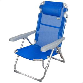 Color Baby Silla de Playa Plegable Alta de Aluminio con Asa - Azul
