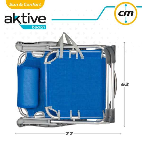 Color Baby Silla de Playa Plegable Alta de Aluminio con Asa - Azul