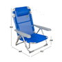 Color Baby Silla de Playa Plegable Alta de Aluminio con Asa - Azul