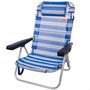 Aktive Silla plegable multiposición Beach azul con cojín
