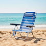Aktive Silla plegable multiposición Beach azul con cojín