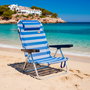 Aktive Silla plegable multiposición Beach azul con cojín