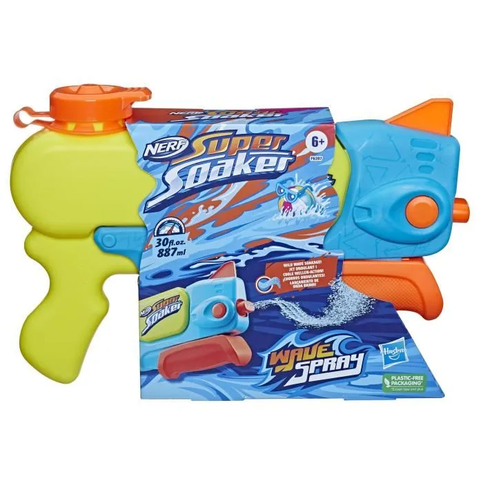Nerf Super Soaker Wave Spray HAS5010996108913, Blaster de Agua con Boquilla Rotativa para Chorro Ondulado, Juguete de Exterior