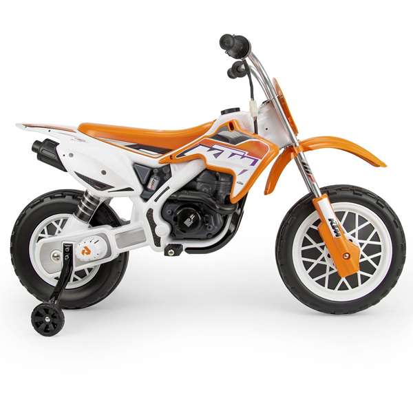 Injusa Moto Cross KTM SX 12V con Banda de Goma en Rueda Trasera 116x58,5x80 cm Injusa Moto Cross KTM SX 12V con Banda de Goma en Rueda Trasera 116x58,5x80 cm