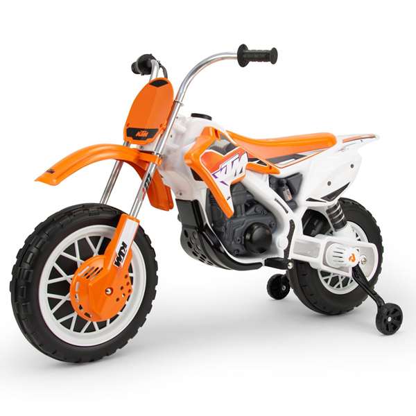 Injusa Moto Cross KTM SX 12V con Banda de Goma en Rueda Trasera 116x58,5x80 cm Injusa Moto Cross KTM SX 12V con Banda de Goma en Rueda Trasera 116x58,5x80 cm