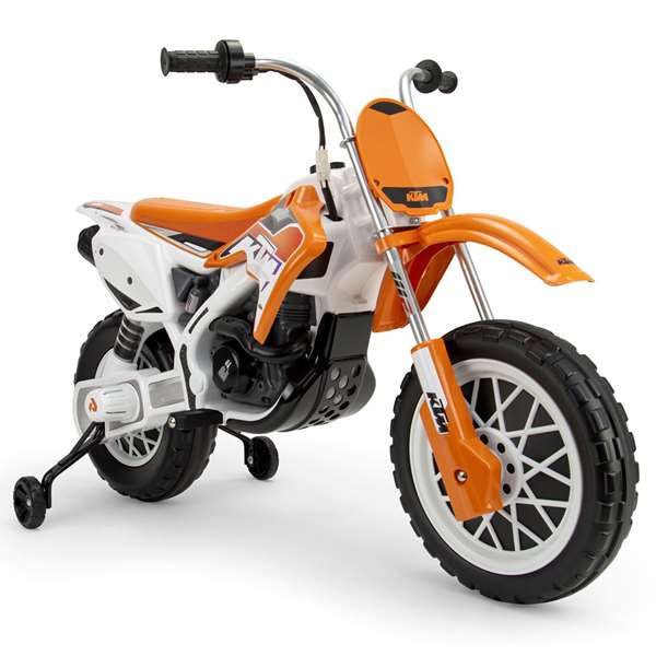 Injusa Moto Cross KTM SX 12V con Banda de Goma en Rueda Trasera 116x58,5x80 cm Injusa Moto Cross KTM SX 12V con Banda de Goma en Rueda Trasera 116x58,5x80 cm