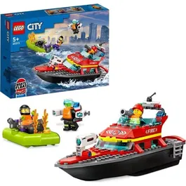 Lego Juego de Construccion Lancha de Rescate Bomberos Lego City para Niños 5+ Años 144 Piezas