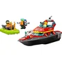 LEGO 60373 El bote de rescate de los bomberos, juguete flotante con jetpack y minifigurinas