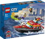 LEGO City Lancha de Rescate de Bomberos, Juego de Construcción con 144 Piezas, Juguete para Niños +6 Años