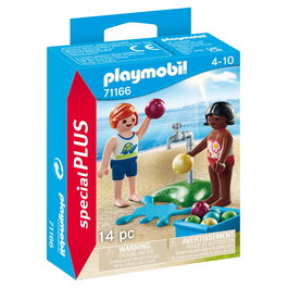 PLAYMOBIL Set Niños con Globos de Agua Special Plus 71166 - Figuras, Grifo y Accesorios para Batallas de Agua +4 Años