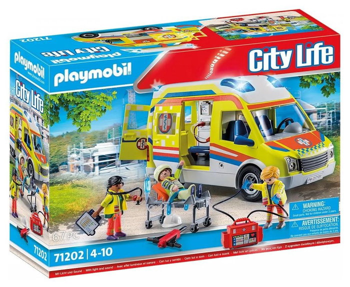 Playmobil Ambulancia con luz y sonido City Life 71202