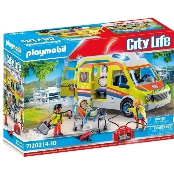 Playmobil Ambulancia con luz y sonido City Life 71202