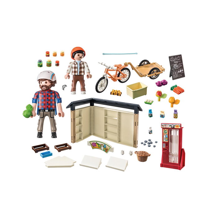 Playmobil Tienda De Granja 24 Horas Country 71250, Multilingue (English, Francés, Alemán, Portugués, Español), +4 Años